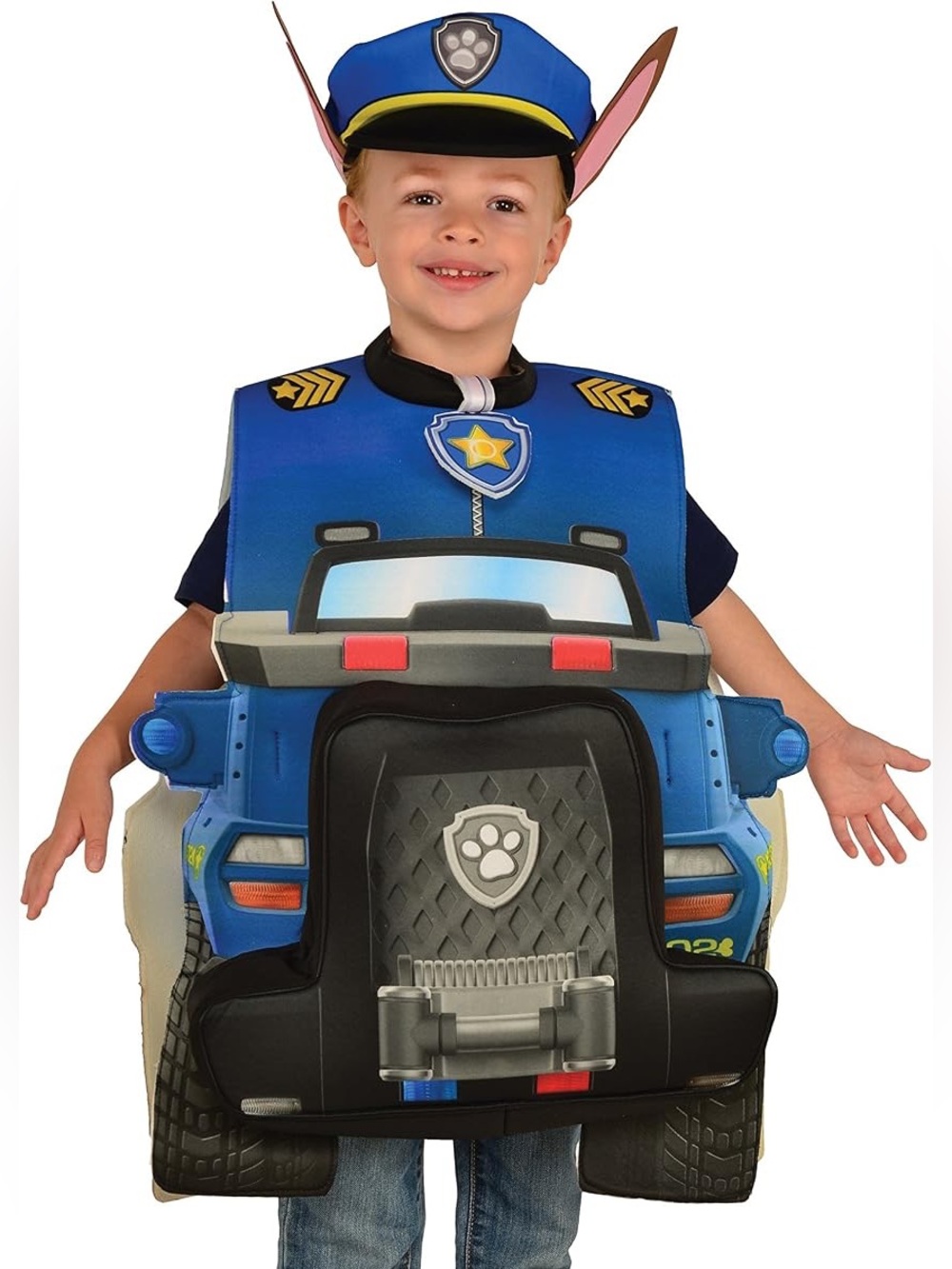 Chase Paw Patrol Police Cruiser Kids 3D Costume Vest and Hat